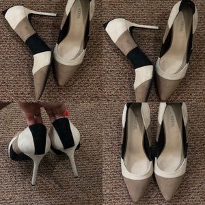 Size 11 JusFab multicolored neutral pumps